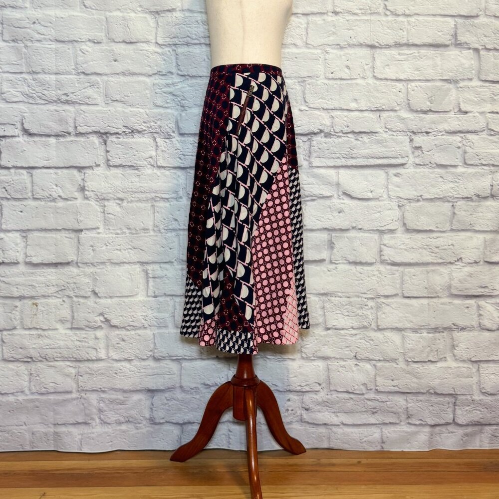 HD in Paris Marilyn Polka Dot Patchwork Print Midi Skirt - Picture 3 of 9